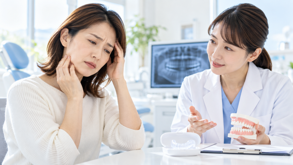 食いしばりで頭痛・肩こりが起こる?原因と自宅でできる対策を歯科医師が解説